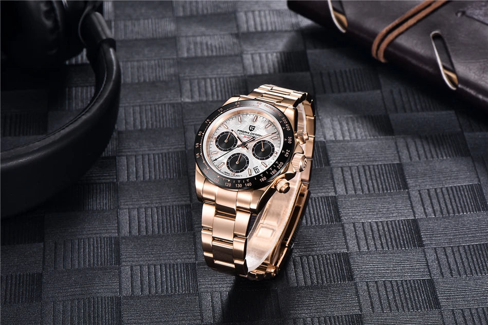 Chronographe Homme "Prestige" - Acier Inoxydable & Étanche