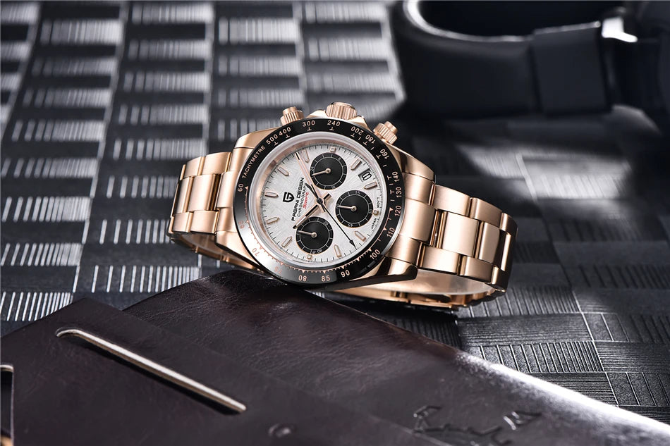 Chronographe Homme "Prestige" - Acier Inoxydable & Étanche