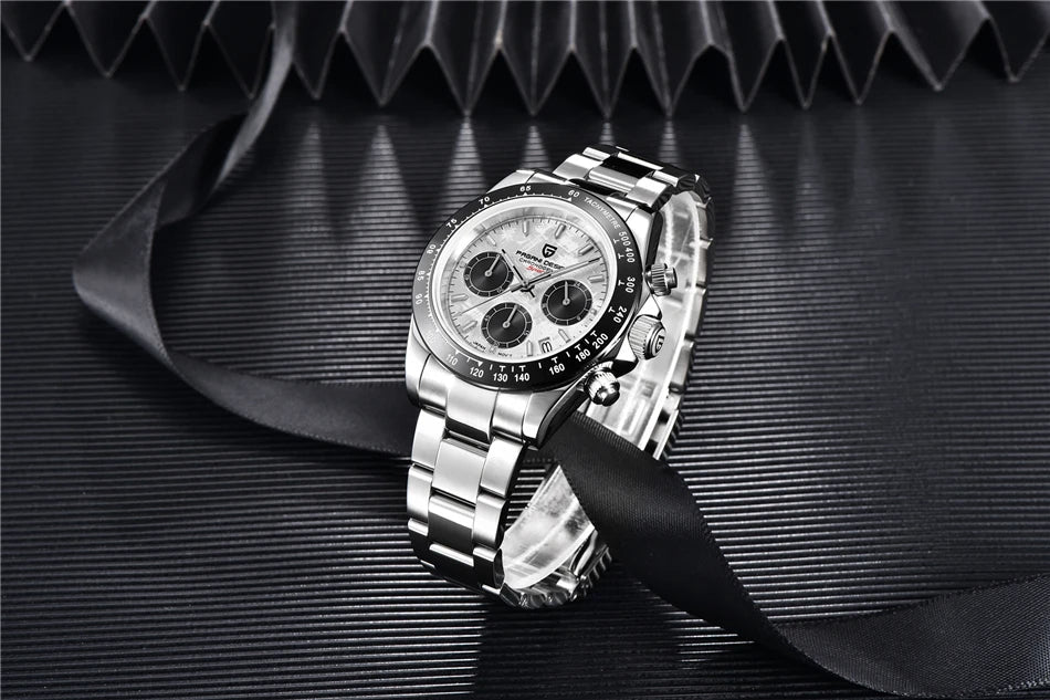 Chronographe Homme "Prestige" - Acier Inoxydable & Étanche - Montre Quartz