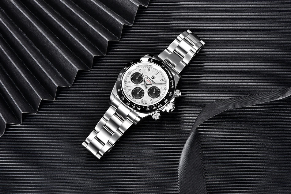 Chronographe Homme "Prestige" - Acier Inoxydable & Étanche - Montre Quartz