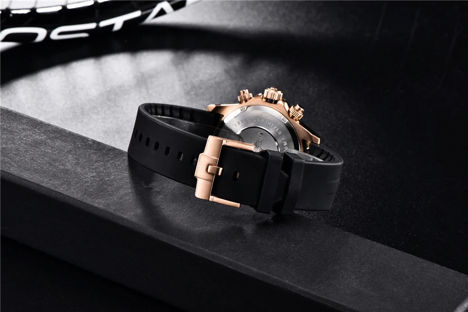 Chronographe Homme "Prestige" - Acier Inoxydable & Étanche - Montre Quartz