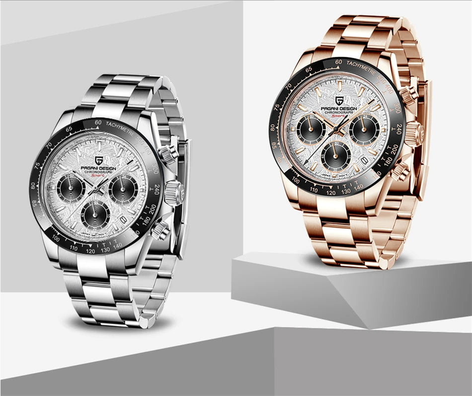 Chronographe Homme "Prestige" - Acier Inoxydable & Étanche