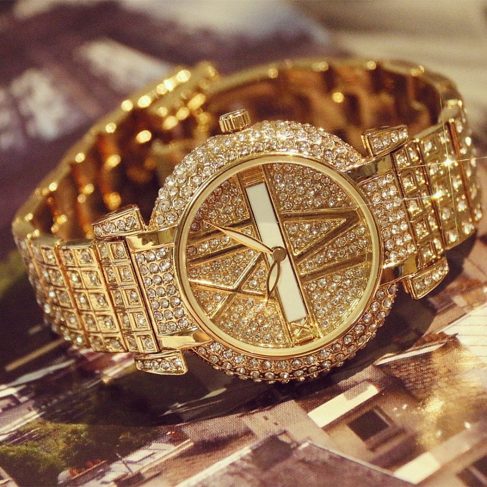 Montre Bijou "Éclat" pour Femme - Acier & Cristaux Scintillants - Montre Quartz