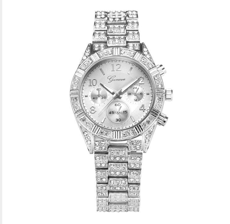 Montre Femme "Diamantine" - Acier Doré & Cristaux - Montre Quartz