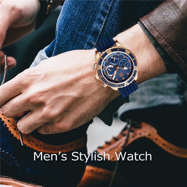 Montre Minimaliste Homme "Essentiel" 44mm - Acier & Cuir - Montre Quartz
