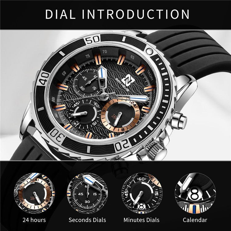 Montre Minimaliste Homme "Essentiel" 44mm - Acier & Cuir - Montre Quartz
