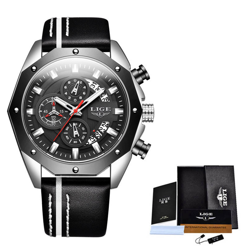 Montre Sport Homme LIGE "Fusion" - Silicone & Quartz Lumineux - Montre Quartz