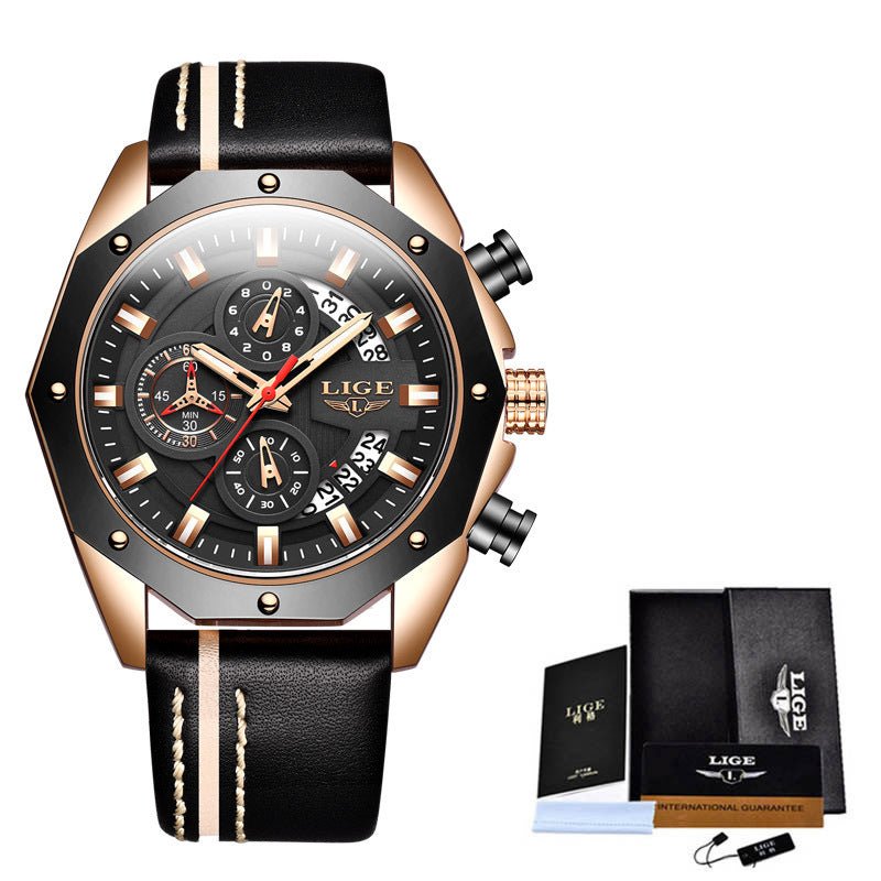 Montre Sport Homme LIGE "Fusion" - Silicone & Quartz Lumineux - Montre Quartz