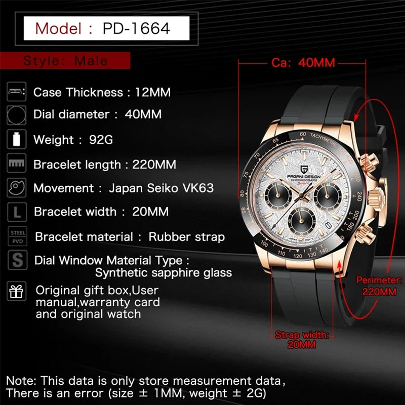 Chronographe Homme "Prestige" - Acier Inoxydable & Étanche