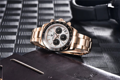 Chronographe Homme "Prestige" - Acier Inoxydable & Étanche