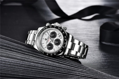 Chronographe Homme "Prestige" - Acier Inoxydable & Étanche