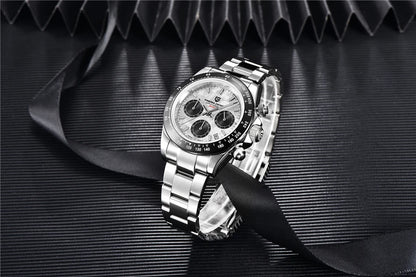 Chronographe Homme "Prestige" - Acier Inoxydable & Étanche - Montre Quartz
