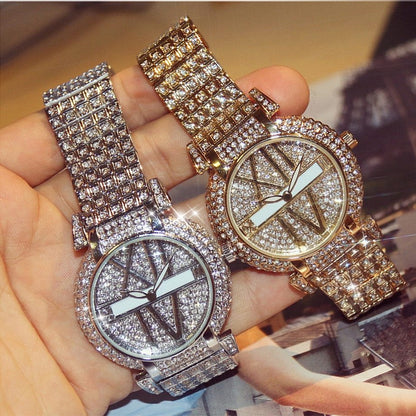 Montre Bijou "Éclat" pour Femme - Acier & Cristaux Scintillants - Montre Quartz