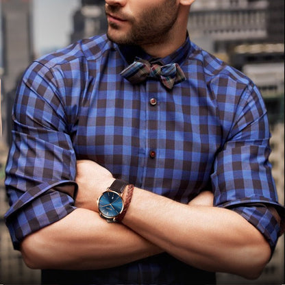 Montre Homme Classique – Mouvement Quartz Japonais, Bracelet Cuir & Verre Hardlex - Montre Quartz