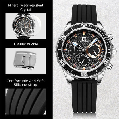 Montre Minimaliste Homme "Essentiel" 44mm - Acier & Cuir - Montre Quartz