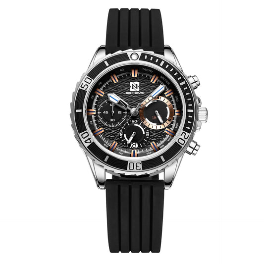 Montre Minimaliste Homme "Essentiel" 44mm - Acier & Cuir - Montre Quartz
