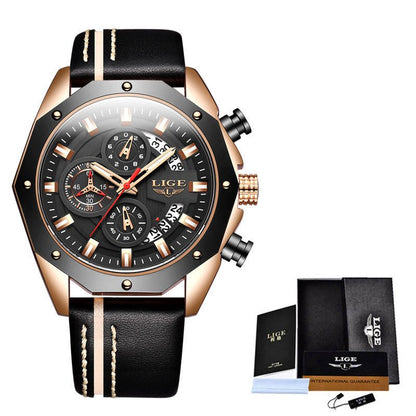 Montre Sport Homme LIGE "Fusion" - Silicone & Quartz Lumineux - Montre Quartz